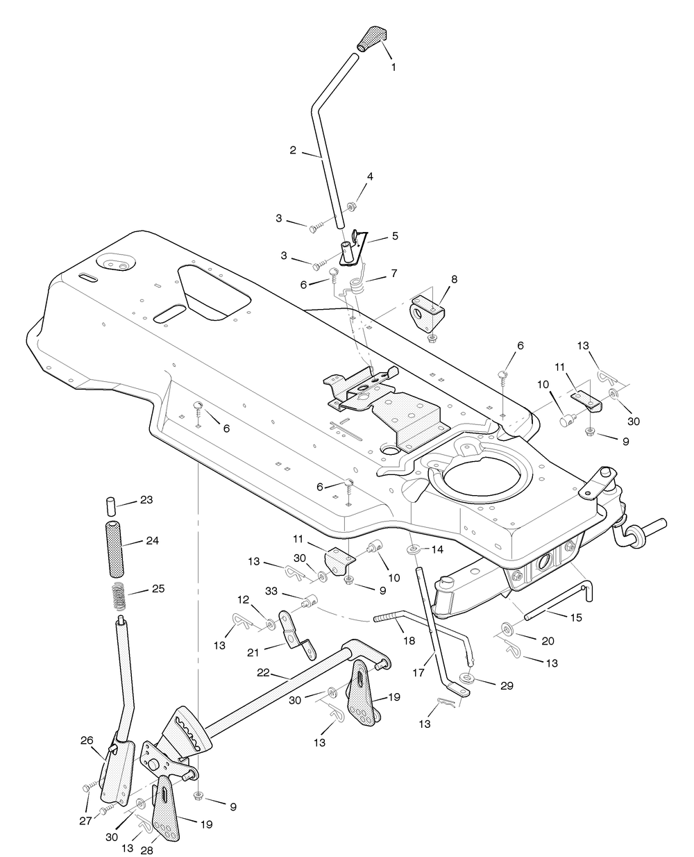 Mower Housing Suspension Diagram and Parts List for 387002X83A 2004 Briggs and Stratton Lawn Tractor